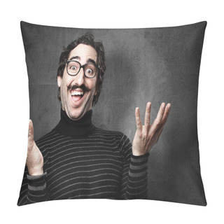 Personality  Pedantic Happy Man Laughing Pillow Covers