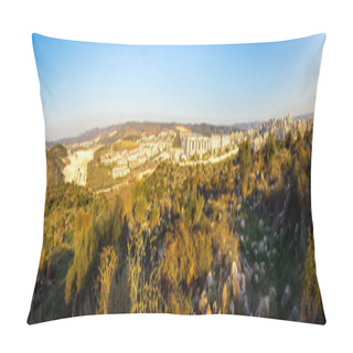 Personality  Panorama Beit Shemesh Israel City Buildings Construction, Population Growth. Pillow Covers