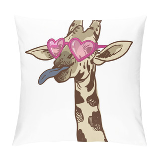 Personality Hand Drawn Illustration Of Giraffe Pillow Covers