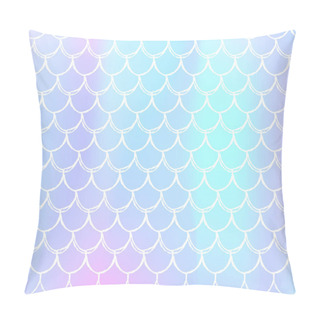 Personality  Mermaid Scales Background With Holographic Gradient. Pillow Covers