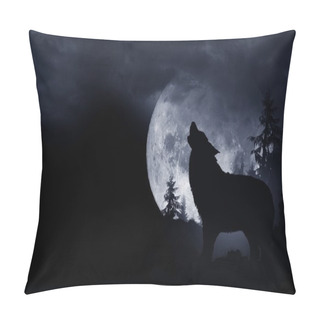 Personality  Howling Wolf Background Pillow Covers