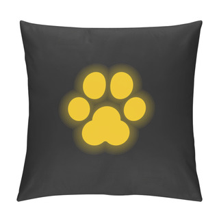 Personality  Animal Track Yellow Glowing Neon Icon Pillow Covers