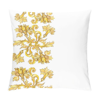 Personality  Gold Monogram Floral Ornament. Watercolor Background Illustration Set. Seamless Background Pattern. Pillow Covers