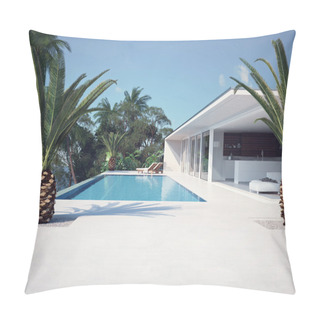 Personality  Luxury Swimming Pool And Blue Water. 3d Rendering Pillow Covers