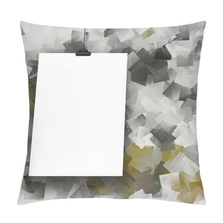 Personality  Single Hanged Vertical Paper Sheet On The Left With Clips On Modern Squared Pillow Covers