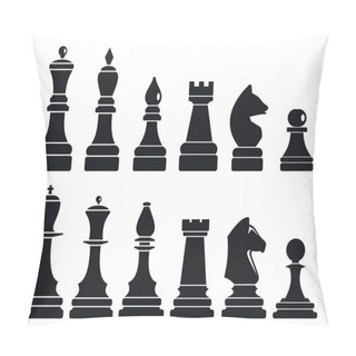 Personality  Chess Game Icon Set, Simple Style Pillow Covers