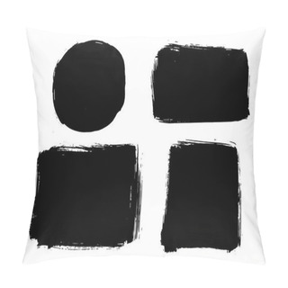 Personality  Grunge Brush Strokes, Lines. Black Design Elements, Artistic Shapes, Art Objects. Dirty Background. Abstarct Texture. Pillow Covers