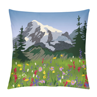 Personality  Landscape Summer Alpine Medow Poster Pillow Covers