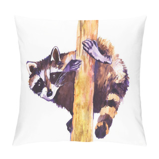Personality  Watercolor Illustration Of A Raccoon Pillow Covers