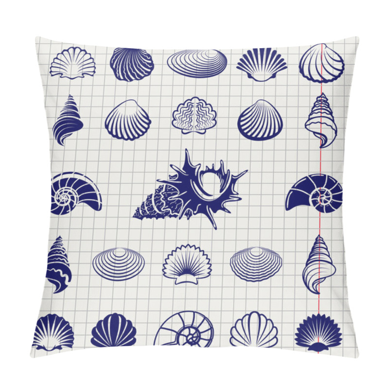 Personality  Sketch of sea shells pillow covers