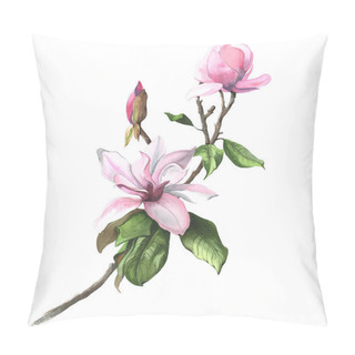 Personality  Beautiful Watercolor Magnolias. Flowers Painted By Watercolor. Pillow Covers