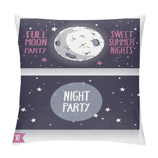 Personality  Invitation Template To Full Moon Party Pillow Covers