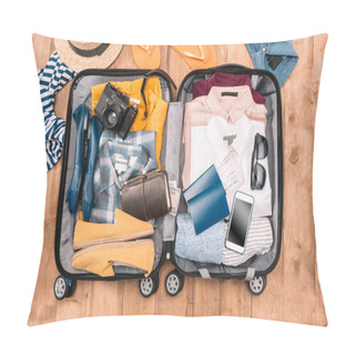 Personality  Traveler's Accessories In Open Luggage   Pillow Covers