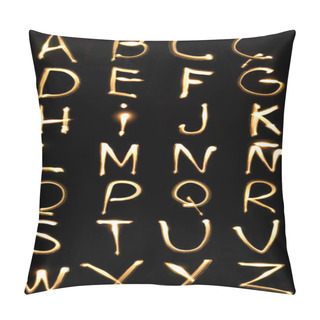 Personality  Light Yellow Letters On A Black Background Pillow Covers