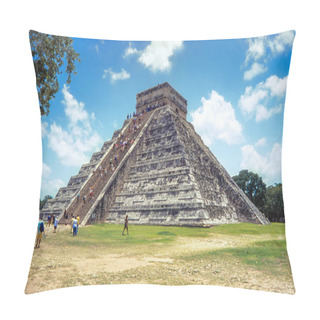 Personality  Temple Of Kukulkan, Pyramid In Chichen Itza, Yucatan, Mexico Pillow Covers