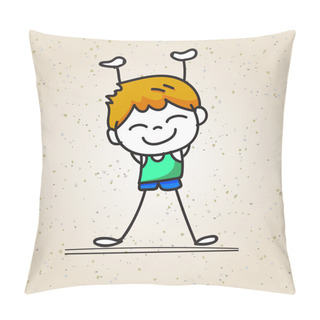 Personality  Happy Boy Drawing Cartoon Character Pillow Covers