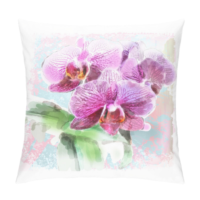 Personality   watercolor illustration of orchid brunch pillow covers
