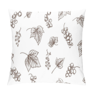 Personality  Blackcurrant, Redcurrant. Ripe Berries. Seamless Pattern, Background. Pillow Covers