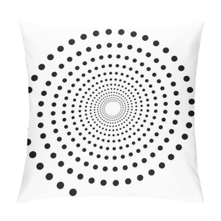 Personality  Black Dotted Spiral Symbol. Simple Flat Vector Design Element Pillow Covers