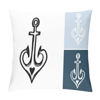Personality  Decorative Element Anchor With Heart Pillow Covers