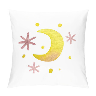 Personality  Vector Watercolor Moon And Stars Decorative Element For Design Pillow Covers