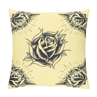 Personality  Roses And Frame Tattoo Style Design Pillow Covers