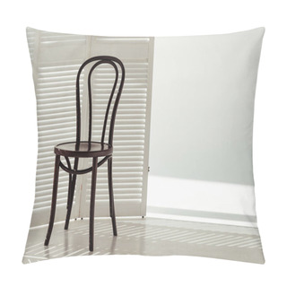 Personality  Black Wooden Chair And White Room Divider Pillow Covers