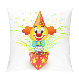 Personality  Box With A Clown. Vector Illustration. Pillow Covers