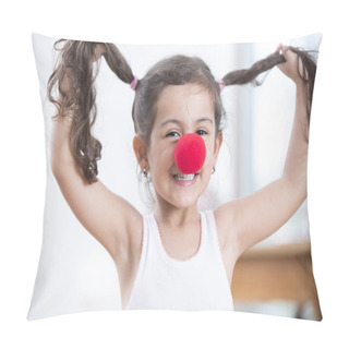Personality  Girl Wearing Clown Nose Pillow Covers