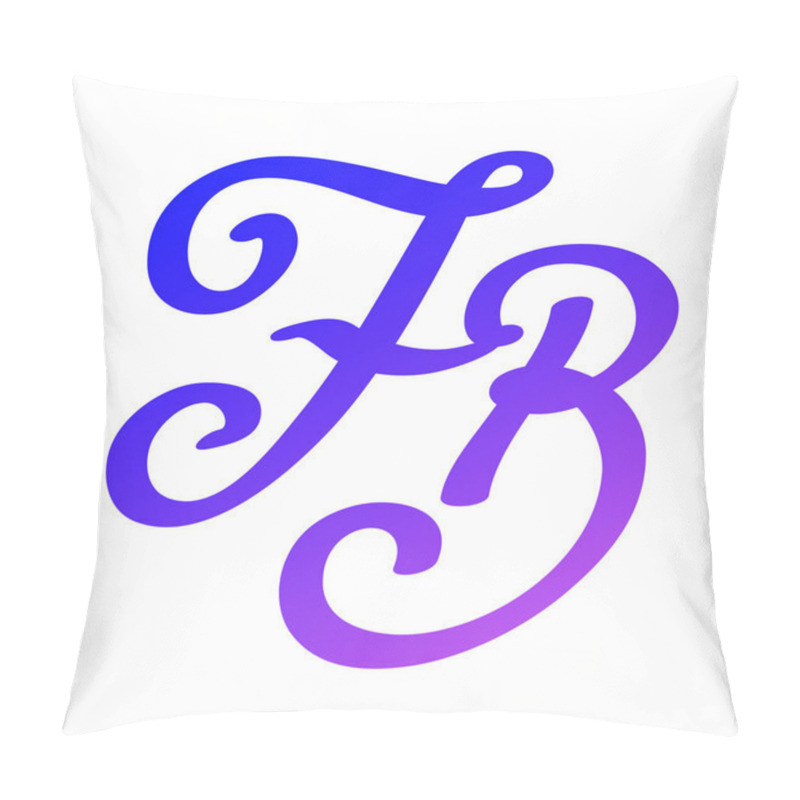 Personality  Monogram of letters F and B. Vector flat icon. Vector image isolated on white background. Calligraphy, a monogram of a letter. Logo for the company. Handwritten letter. Lettering. Fashionable and modern. pillow covers