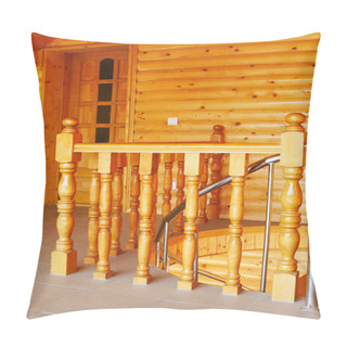 Personality  Banisters In The Wooden, Modern House. Pillow Covers