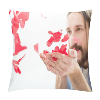 Personality  Man Blowing Paper Hearts  Pillow Covers