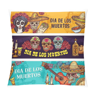 Personality  Dia De Muertos Mexican Holiday Calavera Skull Pillow Covers