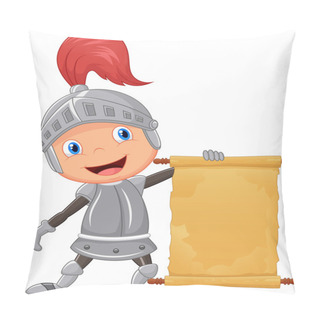 Personality  Cartoon Knight Boy Holding Blank Announcement Pillow Covers