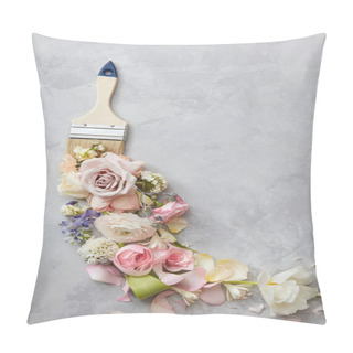 Personality  Beautiful Flowers And Paint Brush Pillow Covers
