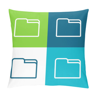Personality  Big Folder Flat Four Color Minimal Icon Set Pillow Covers