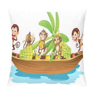 Personality  Monkey On Boat Pillow Covers