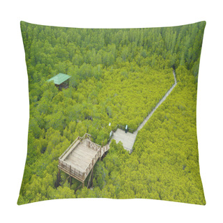 Personality  Aerial View, Viewpoint Of Mangroves In Tung Prong Thong Or Golden Mangrove Field At Estuary Pra Sae, Rayong, Thailand Pillow Covers