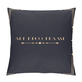 Personality  Art Deco Border And Frames. Modern Geometric Gold Frames, Decorative Line Border And Geometric Golden Label Frame. Pillow Covers