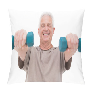 Personality  Senior Man Lifting Hand Weights Pillow Covers