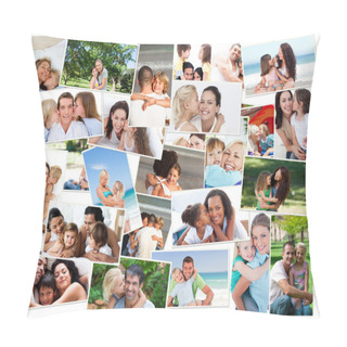 Personality  Collage Of Cute Families Hugging Pillow Covers