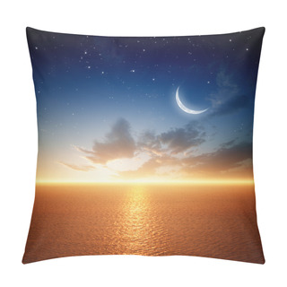 Personality  Beautiful Sunset With Moon Pillow Covers