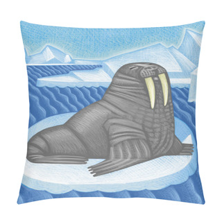 Personality  Illustration Of Walrus Pillow Covers