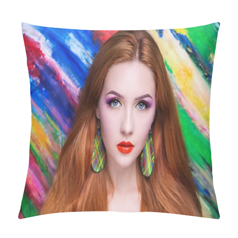 Personality  woman art make up pillow covers