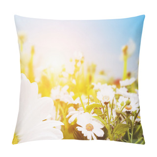 Personality  Spring Field With Flowers Pillow Covers