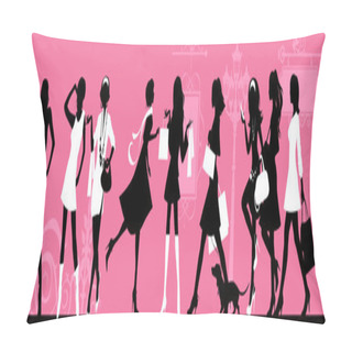 Personality  Shopping Woman. Pillow Covers