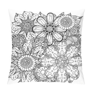 Personality  Doodle Flowers And Leafs Pillow Covers
