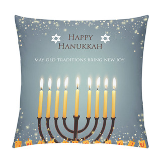 Personality  Vector Hanukkah Background Pillow Covers