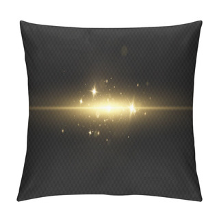 Personality  Christmas Light Effect. Sparkling Magical Dust Particles.The Dust Sparks And Golden Stars Shine With Special Light.  Pillow Covers