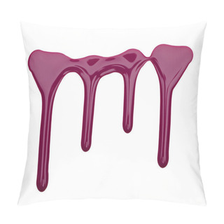 Personality  Close Up View Of Plum Violet Dripping Nail Polish Isolated On White Pillow Covers